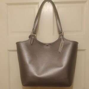 Coach Metallic Gray Women’s Tote Bag - Stylish Everyday Carry